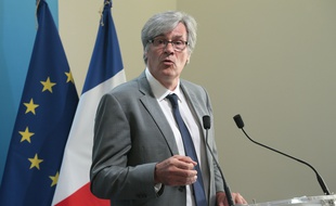 Le ministre de l'Agriculture Stéphane Le Foll lors de la conférence de presse jeudi 13 août 2015.