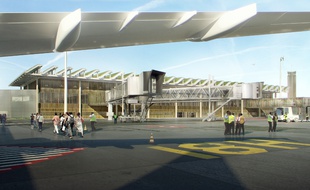 Image de synthèse du futur aéroport de Notre-Dame-des-Landes.