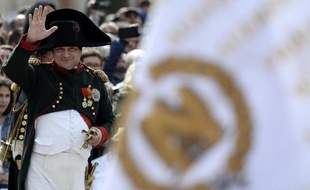 L'avocat parisien Franck Samson dans les habits de Napoléon, le 20 avril 2014 au chateau de Fontainebleau, en Seine-et-Marne