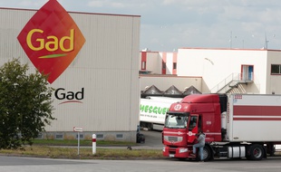 The commercial court in Rennes decides thursday on the takeover offer of Gad pig slaughterhouse in Josselin, in liquidation./PATTIERMATHIEU_pattier1457.04/Credit:MATHIEU PATTIER/SIPA/1410151506