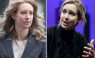 L'ancien patronne de Theranos, Elizabeth Holmes, en 2021 et en 2015.