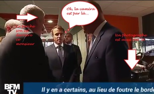 Emmanuel Macron au moment de lâcher sa phrase.
