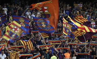 Les supporters du FC Barcelone lors du match contre Valence, le 14 septembre 2019.