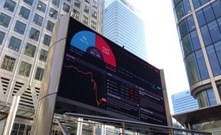 Dans le quartier de Canary Wharf, à Londres, le 24 juin 2016.