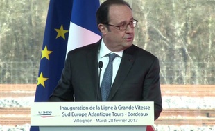 François Hollande lors de son discours en Charente le 28 février 2017. AP/SIPA