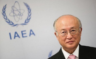 Le directeur général de l'Agence internationale de l'énergie atomique (AIEA) Yukiya Amano, lors d'une conférence de presse à Vienne, le 1er juillet 2013