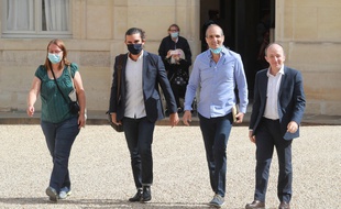 Des citoyens de la Convention climat, le 29 juin 2020 à l'Elysée.