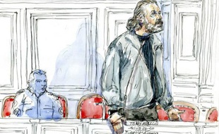 Esquisse de Toni Musulin lors de son procès en appel le 14 septembre 2010 à Lyon.