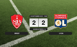 Ligue 1, 7ème journée: Le Stade Brestois et l'OL se quittent dos à dos (2-2)