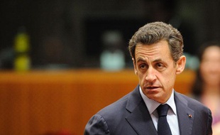 Nicolas Sarkozy à Bruxelles pour le Conseil européen le 16 décembre 2010.