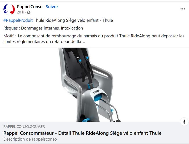 Juge dangereux ce siege velo pour enfants est rappele dans toute la France