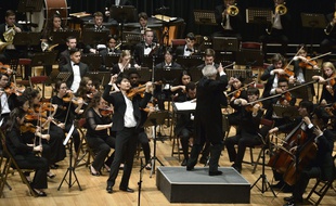 Le Boston Philharmonic Youth Orchestra à Buenos Aires en Argentine, le 3 juillet 2017.