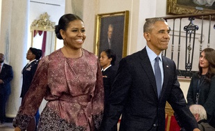 L'ancien couple présidentiel américain Michelle et Barack Obama