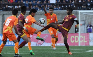 Le match de qualification à la Coupe du monde 2018 entre le Bhoutan et le Sri Lanka, le 17 mars 2015, à Thimphu.