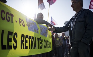 Manifestation des retraités à Nantes contre la politique du gouvernement, le 9 octobre 2018.