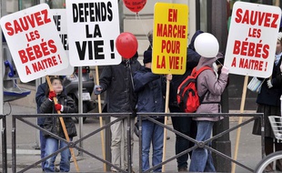 Des personnes brandissent des pancartes lors de la 7e édition
