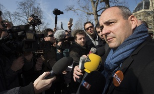 Laurent Berger le 12 mars 2016 à Paris lors d'une manifestation contre les réformes sur le travail voulues par le gouvernement