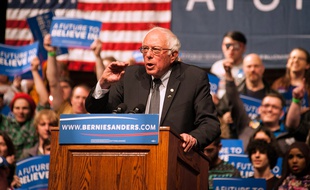 Bernie Sanders lors d'un meeting à Laramie (Wyoming), le 5 avril 2016.