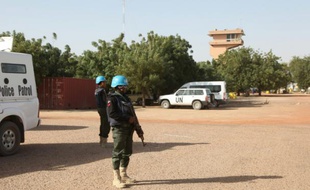 Des Casques bleus de l'ONU le 4 février 2016 à Tombouctou (Mali)