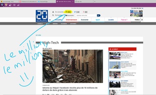 Sur Windows 10, le navigateur Edge permet d'annoter une page Web.
