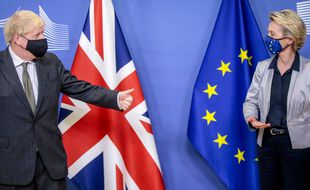 Boris Johnson et Ursula von del Leyen, le 9 décembre 2020.