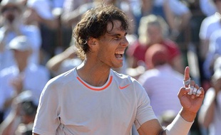 Rafael nadal lors de sa demi-finale de Roland-Garros contre Novak Djokovic, le 7 juin 2013.