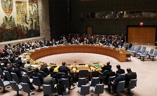 Réunion le 12 mars 2018 du Conseil de sécurité à l'ONU sur la situation en Syrie.
