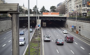 Le 22 janvier 2014. Le tunnel du Landy a Saint-Denis couvre une partie de l'autoroute A1.