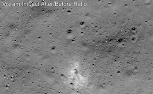 Les satellites de la Nasa ont photographié le point d'impact de la sonde.