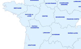 Carte des 13 nouvelles régions