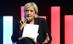 Marine Le Pen, le 28 mars 2017 devant le Medef.