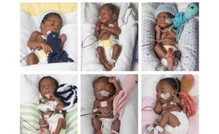 Les sextuplés sont nés en bonne santé le 11 mai dernier à l'hôpital pour enfants de Richmond (Etats-Unis).