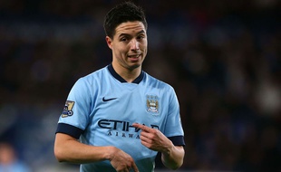 Samir Nasri lors du match entre Manchester City et Leicester le 13 janvier 2014.