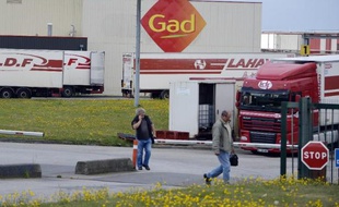 L'abattoir Gad en liquidation judiciaire, à Josselin dans le Morbihan, le 11 août 2014