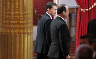 Manuel Valls et François Hollande à l'Elysée le 5 février 2015.
