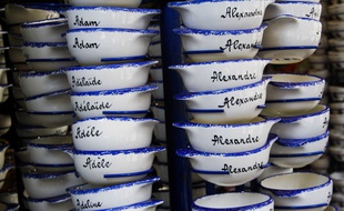 Des bols bretons avec des prénoms inscrits
