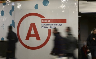 Signalétique du RER A à Châtelet-les-Halles à Paris le 29 janvier 2015