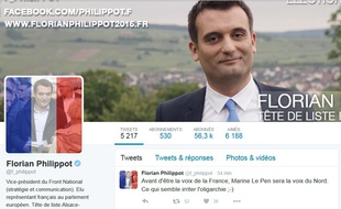 Le compte Twitter de Florian Philippot compte 56.300 abonnés.