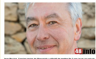 Capture du site d'information48Info, illustrant la mort de Jean Roujon