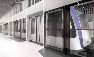 Un esquisse des rames d'Alstom qui équiperont la ligne 3 du métro de Toulouse en 2028.
