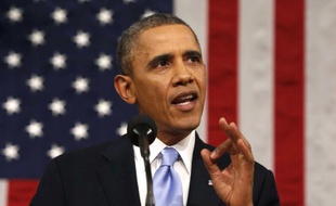 Obama lors de son discours sur l'état de l'Union, le 28 janvier 2014.