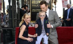 L'acteur Chris Pratt a inauguré avec son épouse et son fils son étoile à Hollywood, le 21 avril 2017.