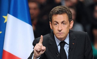 Nicolas Sarkozy lance la campagne des européennes à Nîmes le 05 mai 2009.