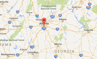 Google Map d'Atlanta, où s'est déroulé le drame.