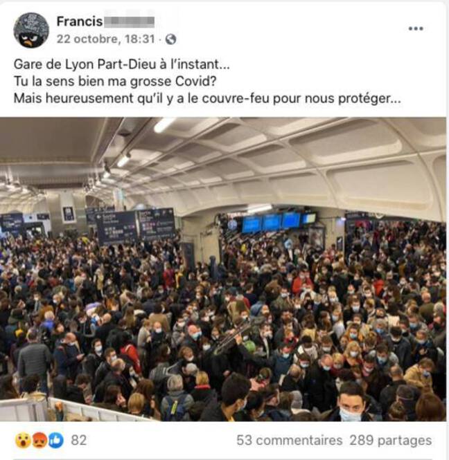 L'homme qui a pris cette photo devenue virale reconnaît qu'elle n'a pas été prise un jour ordinaire à la gare de Lyon Part-Dieu.	