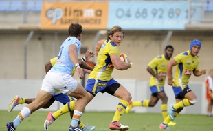Gerhard Vosloo, le troisième ligne de Clermont lors d'un match amical face au Racing le 2 août 2013.