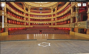 Capture d'écran du site Google permettant une visite virtuelle de l'Opéra de Paris