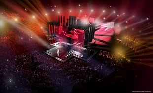 Image virtuelle de la scène de l'Eurovision 2016.