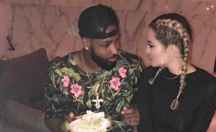 La star de la télé-réalité Khloe Kardashian et Tristan Thompson, en 2017