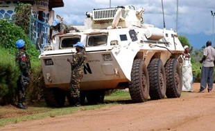 Des soldats de la Monusco le 23 octobre 2014 à Beni, en RDC